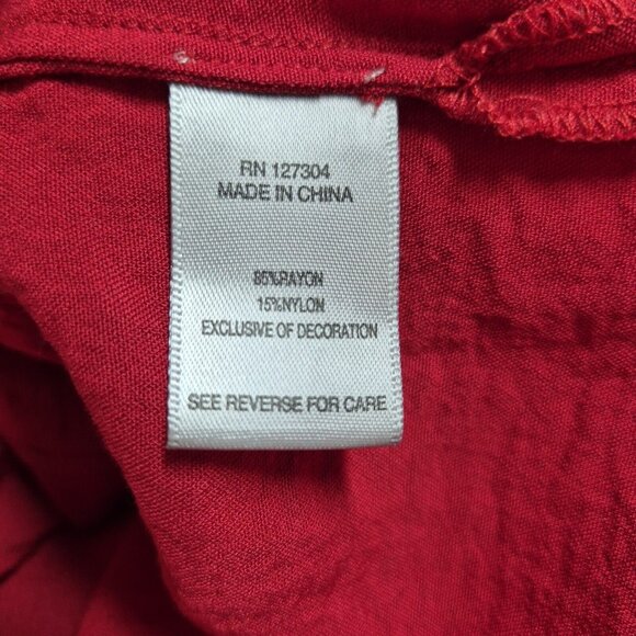 John Mark Tunic Top Women's  Size XL Cabana Wine Lace  Relaxed Fit Red (53) - Picture 7 of 14